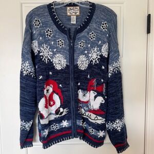 Heirloom Collectibles‎ Vintage Womens Large Winter Snowflake Polar Bear
Sweater